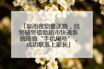 暴雨夜幼童迷路，民警辅警借助超市快递系统排查“手机尾号”，成功联系上家长