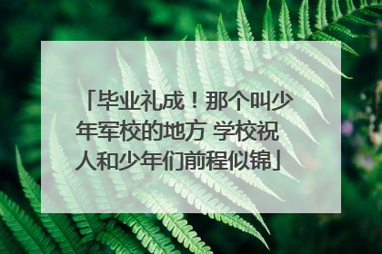 毕业礼成！那个叫少年军校的地方 学校祝人和少年们前程似锦