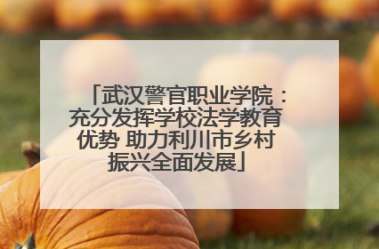 武汉警官职业学院：充分发挥学校法学教育优势 助力利川市乡村振兴全面发展