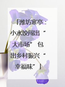 潍坊寒亭：小水饺闯出“大市场” 包出乡村振兴“幸福味”