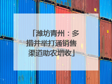 潍坊青州：多措并举打通销售渠道助农增收