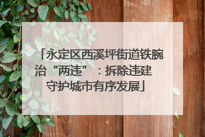 永定区西溪坪街道铁腕治“两违”：拆除违建 守护城市有序发展