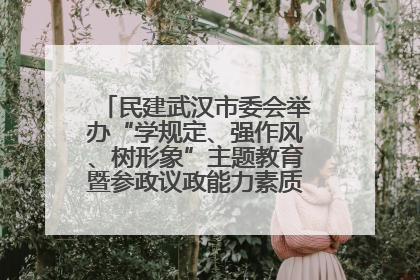 民建武汉市委会举办“学规定、强作风、树形象”主题教育暨参政议政能力素质提升培训班