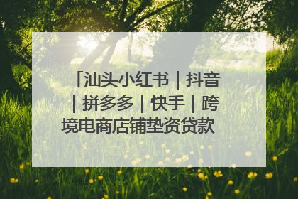 汕头小红书｜抖音｜拼多多｜快手｜跨境电商店铺垫资贷款企业-漫商易