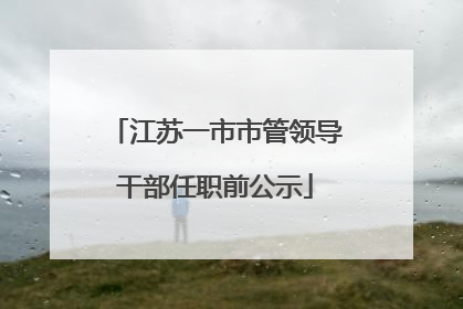 江苏一市市管领导干部任职前公示