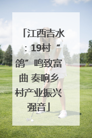 江西吉水：19村“鸽”鸣致富曲 奏响乡村产业振兴强音