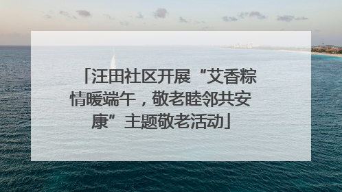 汪田社区开展“艾香粽情暖端午，敬老睦邻共安康”主题敬老活动