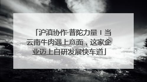 沪滇协作·普陀力量〡当云南牛肉遇上意面，这家企业迈上自研发展快车道