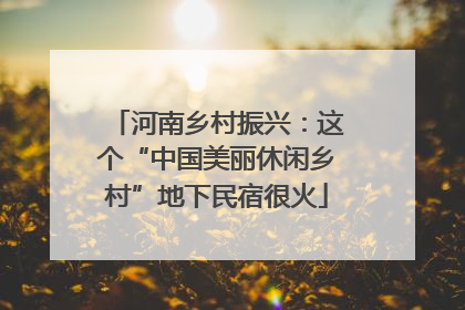 河南乡村振兴：这个“中国美丽休闲乡村”地下民宿很火