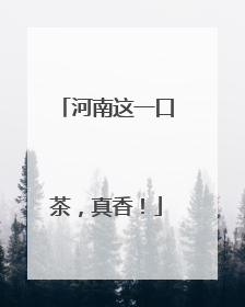 河南这一口茶，真香！