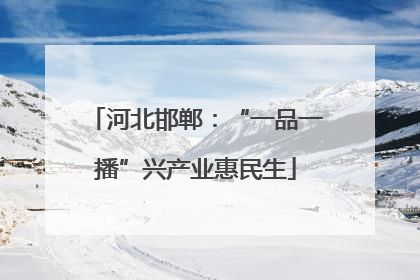 河北邯郸：“一品一播”兴产业惠民生