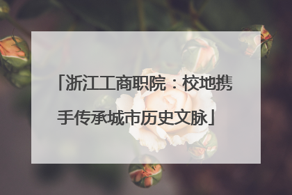 浙江工商职院：校地携手传承城市历史文脉