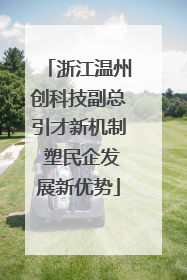 浙江温州创科技副总引才新机制 塑民企发展新优势