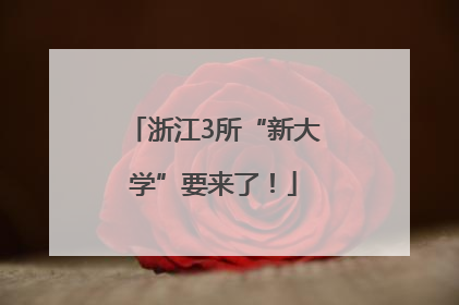 浙江3所“新大学”要来了！