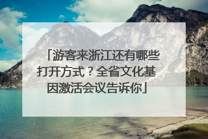 游客来浙江还有哪些打开方式？全省文化基因激活会议告诉你