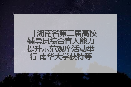 湖南省第二届高校辅导员综合育人能力提升示范观摩活动举行 南华大学获特等奖和一等奖