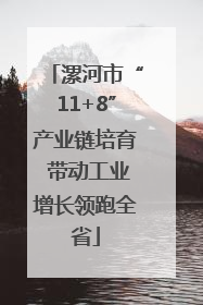 漯河市“11+8”产业链培育 带动工业增长领跑全省