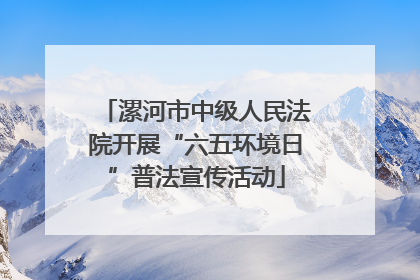 漯河市中级人民法院开展“六五环境日”普法宣传活动