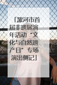 漯河市首届非遗展演年活动“文化与自然遗产日”专场演出侧记