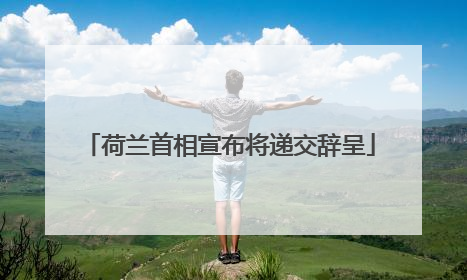 荷兰首相宣布将递交辞呈