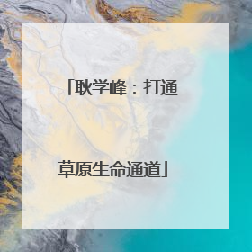 耿学峰：打通草原生命通道