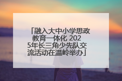 融入大中小学思政教育一体化 2025年长三角少先队交流活动在温岭举办