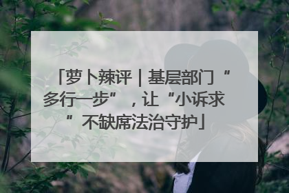 萝卜辣评｜基层部门“多行一步”，让“小诉求”不缺席法治守护