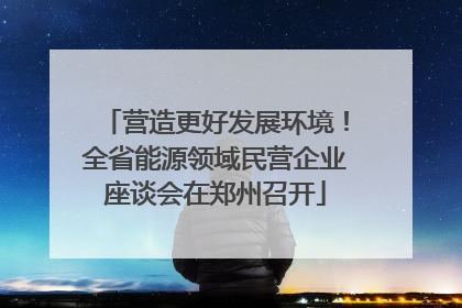 营造更好发展环境！全省能源领域民营企业座谈会在郑州召开