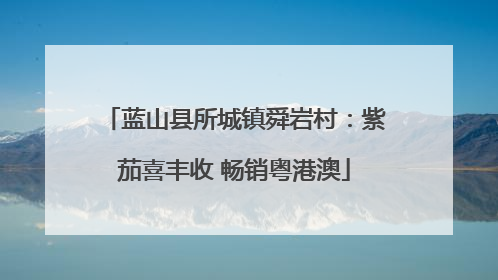 蓝山县所城镇舜岩村：紫茄喜丰收 畅销粤港澳
