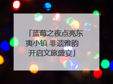 蓝莓之夜点亮东夷小镇 非遗雅韵开启文旅盛宴