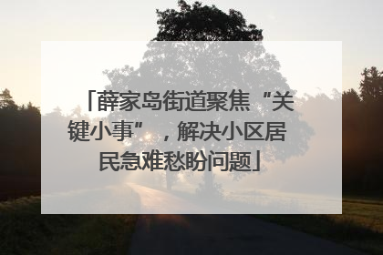 薛家岛街道聚焦“关键小事”，解决小区居民急难愁盼问题