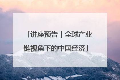 讲座预告｜全球产业链视角下的中国经济