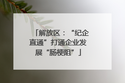 解放区：“纪企直通”打通企业发展“肠梗阻”