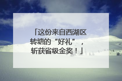 这份来自西湖区转塘的“好礼”，斩获省级金奖！