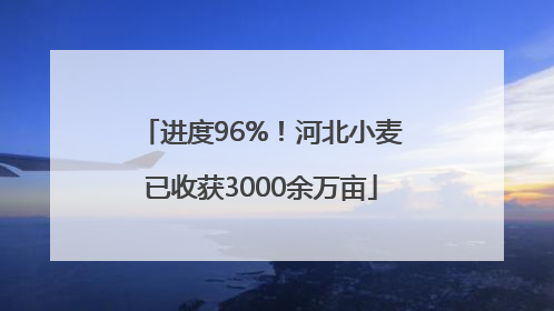 进度96%！河北小麦已收获3000余万亩