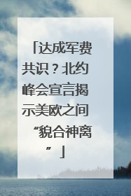 达成军费共识？北约峰会宣言揭示美欧之间“貌合神离”