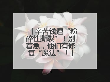 辛苦钱遭“粉碎性撕裂”！别着急，他们有修复“魔法”！