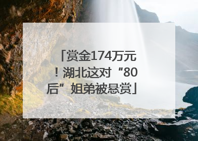 赏金174万元！湖北这对“80后”姐弟被悬赏