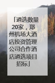 遴选数量20家，郑州机场大酒店投资管理公司合作酒店遴选项目招标