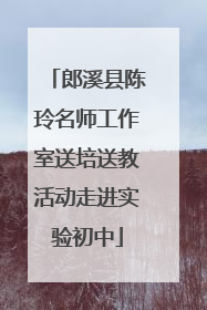 郎溪县陈玲名师工作室送培送教活动走进实验初中