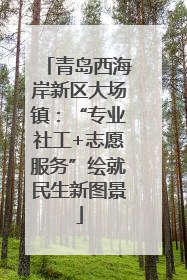 青岛西海岸新区大场镇：“专业社工+志愿服务”绘就民生新图景