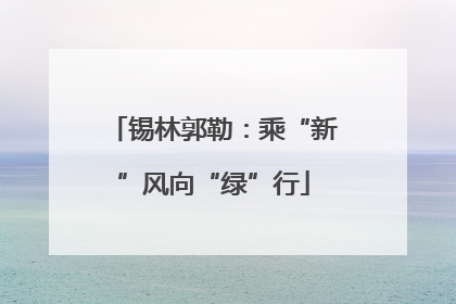 锡林郭勒：乘“新”风向“绿”行