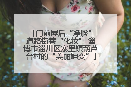 门前屋后“净脸” 道路街巷“化妆” 淄博市淄川区寨里镇葫芦台村的“美丽嬗变”