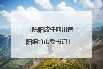 陈阳波任四川德阳绵竹市委书记