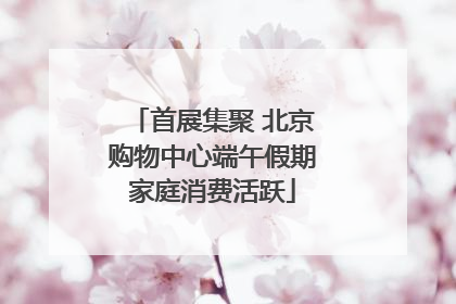 首展集聚 北京购物中心端午假期家庭消费活跃