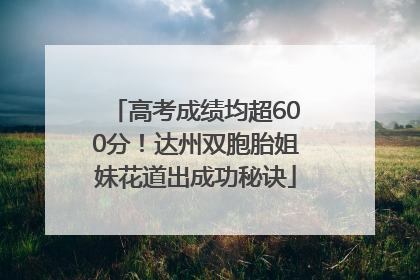 高考成绩均超600分！达州双胞胎姐妹花道出成功秘诀