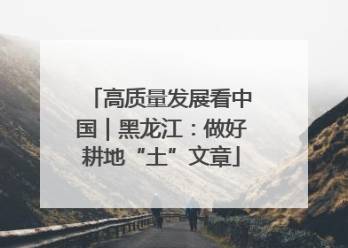 高质量发展看中国｜黑龙江：做好耕地“土”文章