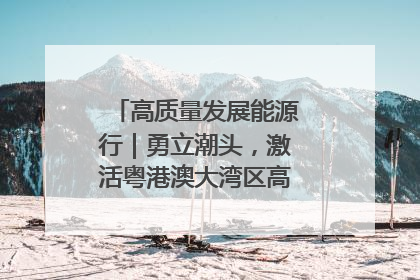 高质量发展能源行｜勇立潮头，激活粤港澳大湾区高质量发展动力源