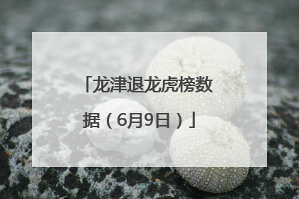 龙津退龙虎榜数据（6月9日）