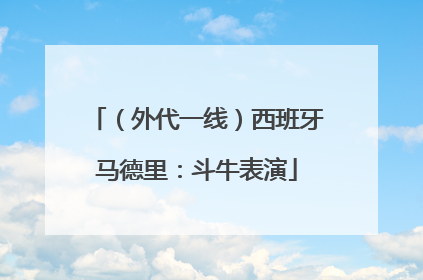 （外代一线）西班牙马德里：斗牛表演